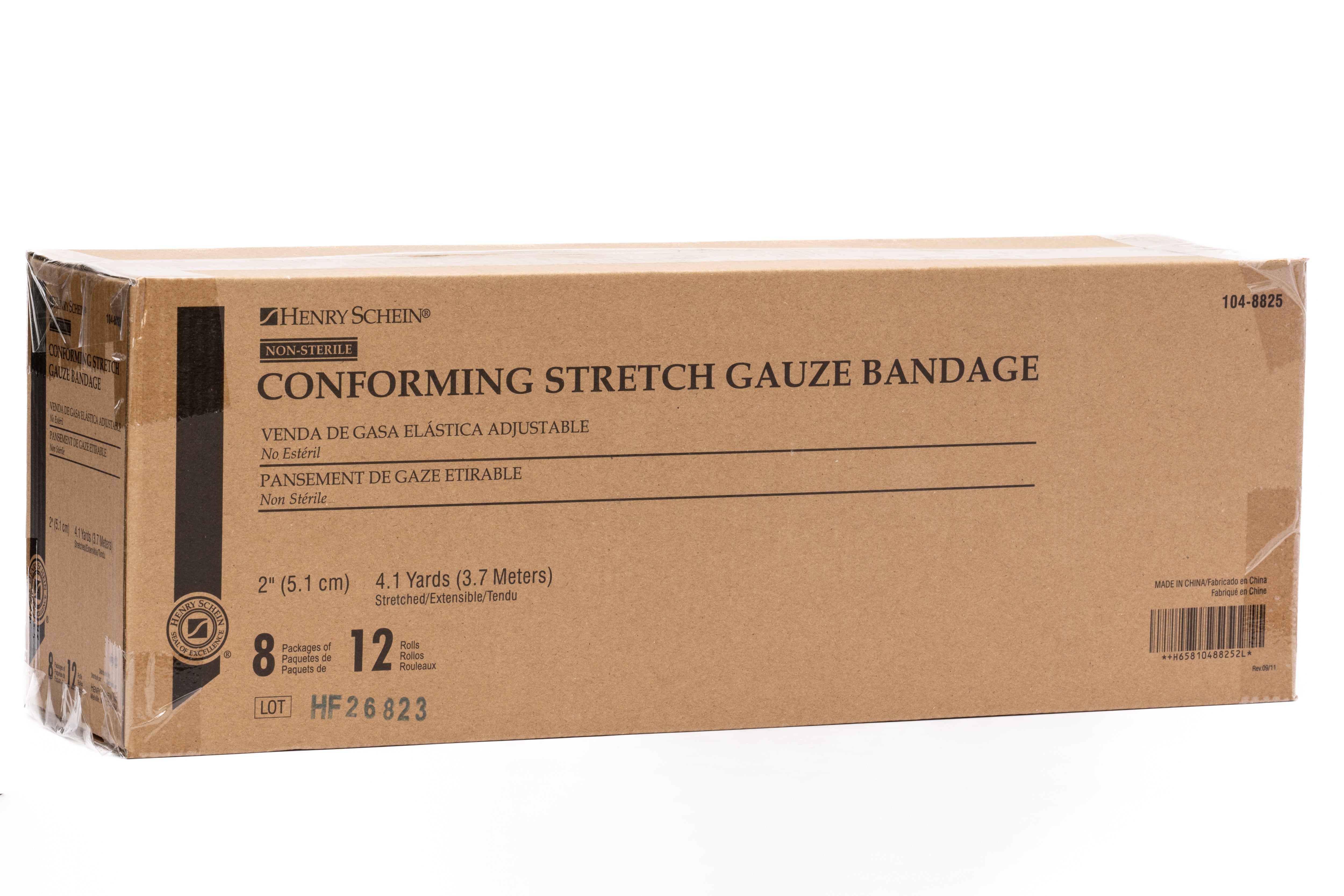 Henry Schein Conforming Stretch Gauze Bandage, 3" x 4.1 yards, Pack of 12, 8 ply, Non-Sterile