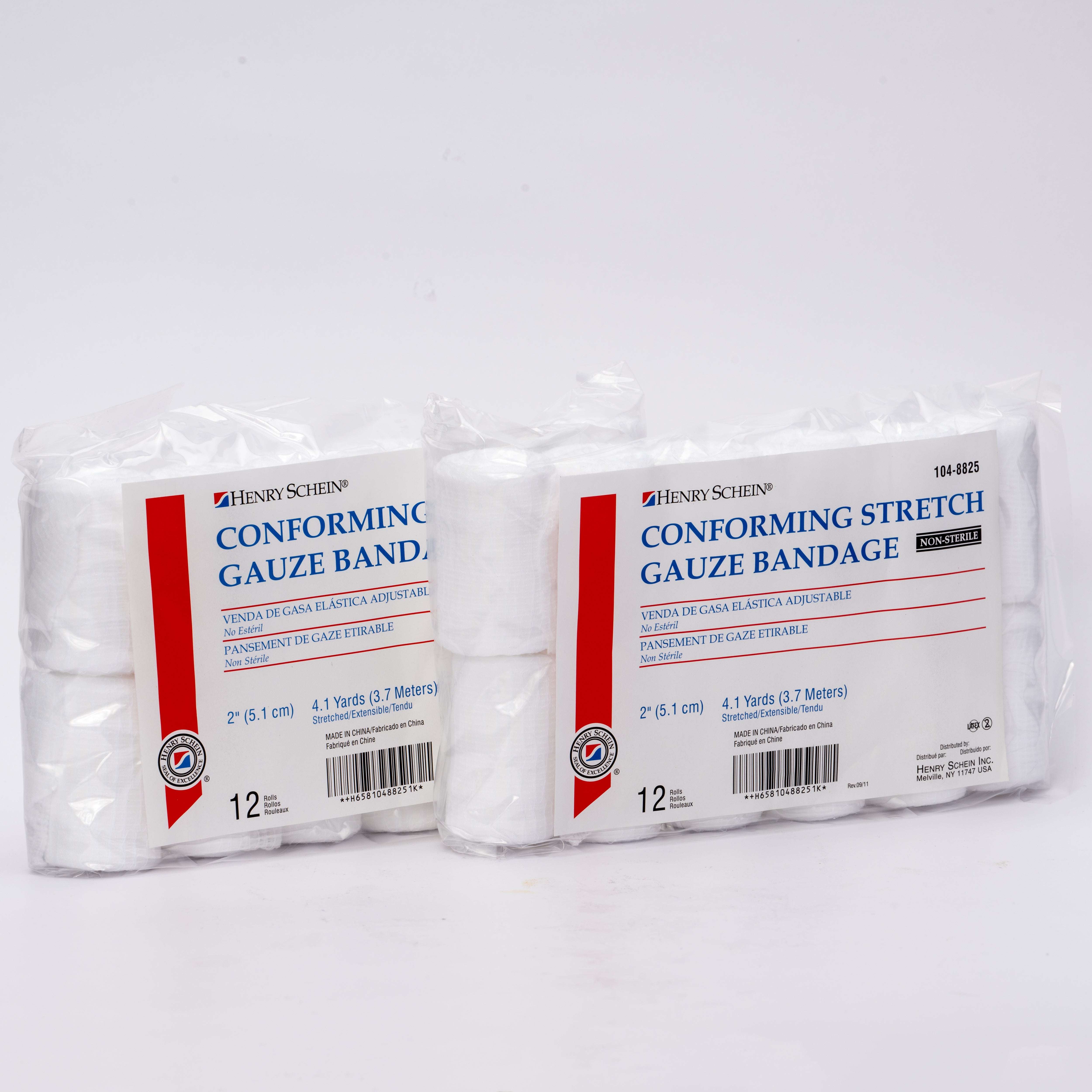 Henry Schein Conforming Stretch Gauze Bandage, 3" x 4.1 yards, Pack of 12, 8 ply, Non-Sterile