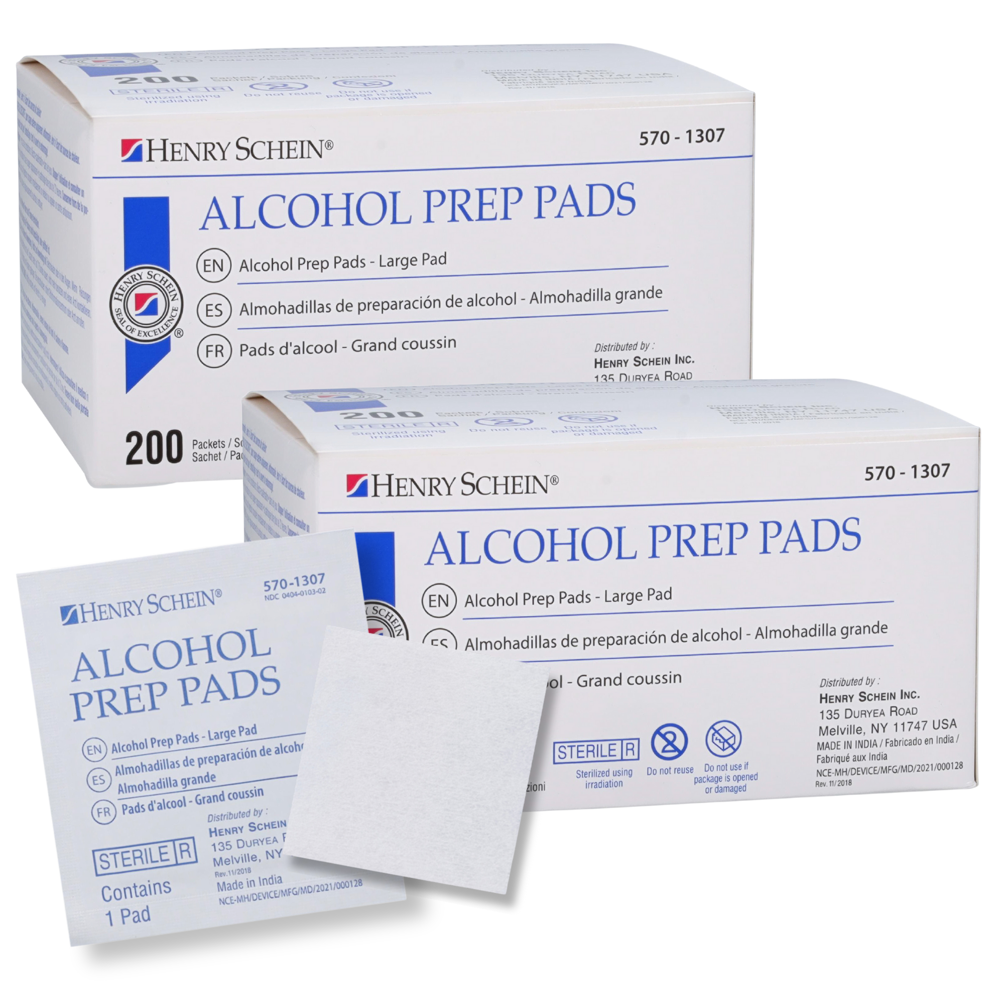 Henry Schein Alcohol Prep Pads - Large, 2-ply, Sterile