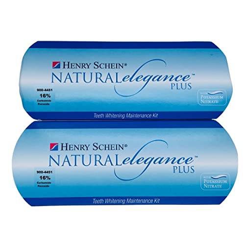 Natural Elegance® Plus 16% Carbamide Peroxide Mint Flavor Teeth Whitening Gel by Henry Schein, Two 3-ml Syringes, Compare to Opalescence, Dramatic Professional Whitening, Reduced Sensitivity