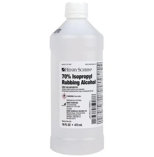 Henry Schein 70% Isopropyl Rubbing Alcohol - First Aid Antiseptic, 16 fl oz