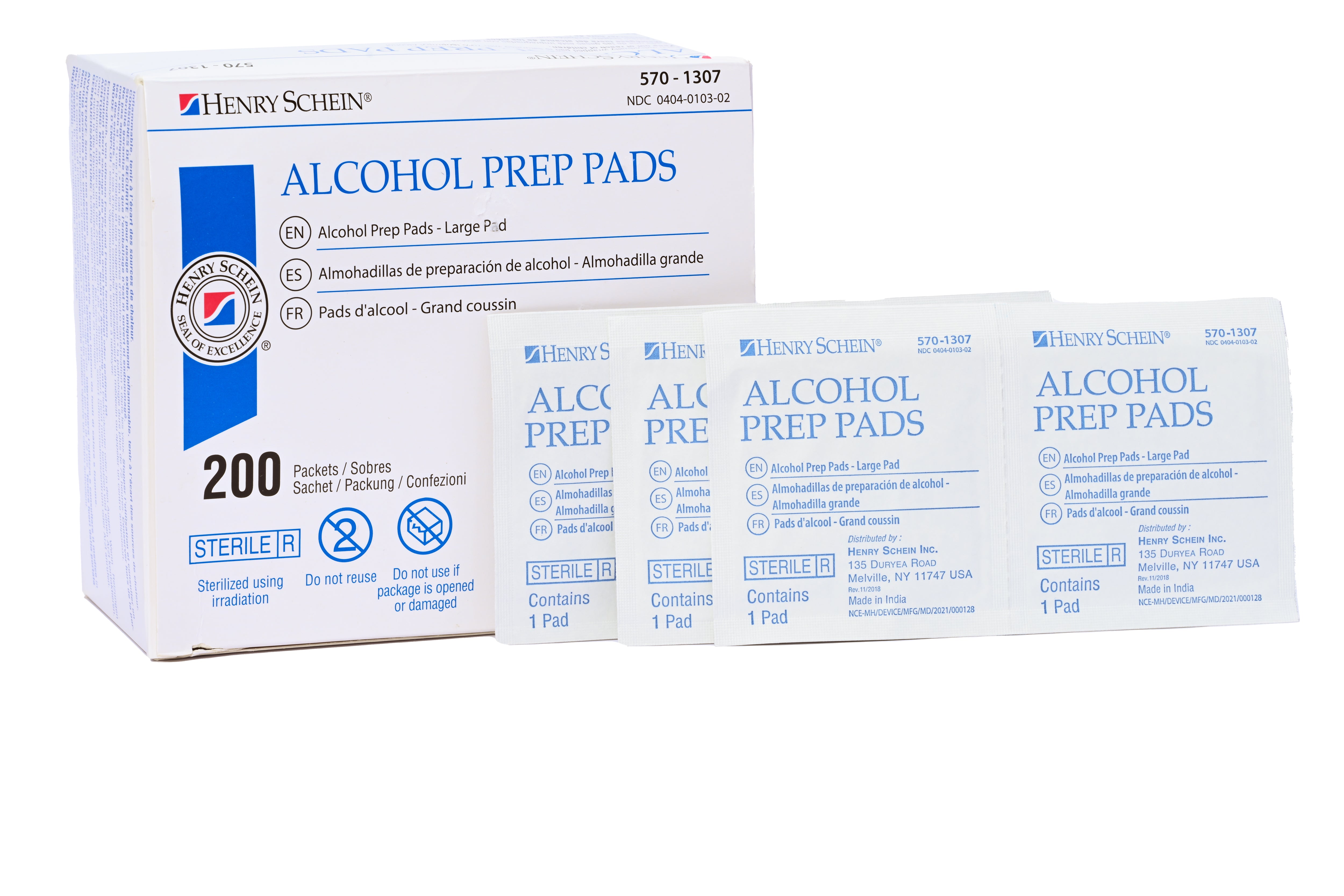 Henry Schein Alcohol Prep Pads, Large, 2-ply, Sterile