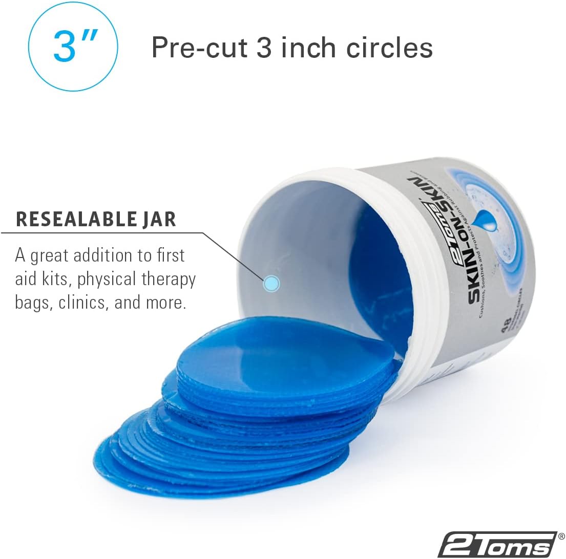 2Toms Skin-On-Skin Hydrogel Circles for Blisters, Chafing, Stings, Irritations, and Skin Pain Relief, 48 3-inch circles