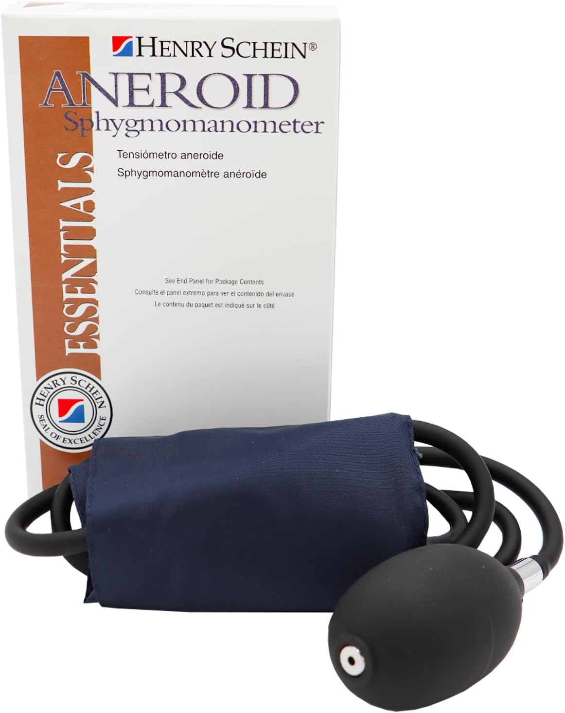 Essentials Economy Aneroid Sphygmomanometer- Child, Navy, Latex, Reusable- Comes with Leatherette Carry Case