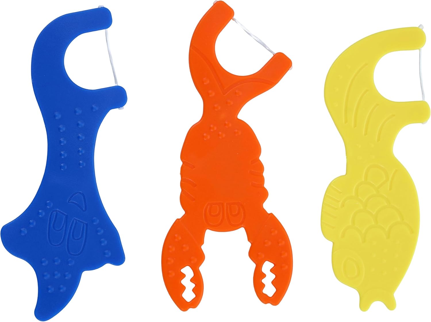 Acclean Kids Flosser Assorted Sea Creatures, Variety of Colors, 48 Pack, Individually Packed (3/Pk)