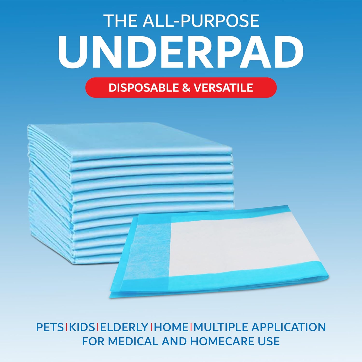 Henry Schein Disposable Underpads 23'' x 24'' Incontinence Pads, Bed Covers, Puppy Training | Thick, Super Absorbent Protection for Kids, Adults, Elderly | Liquid, Urine, Accidents