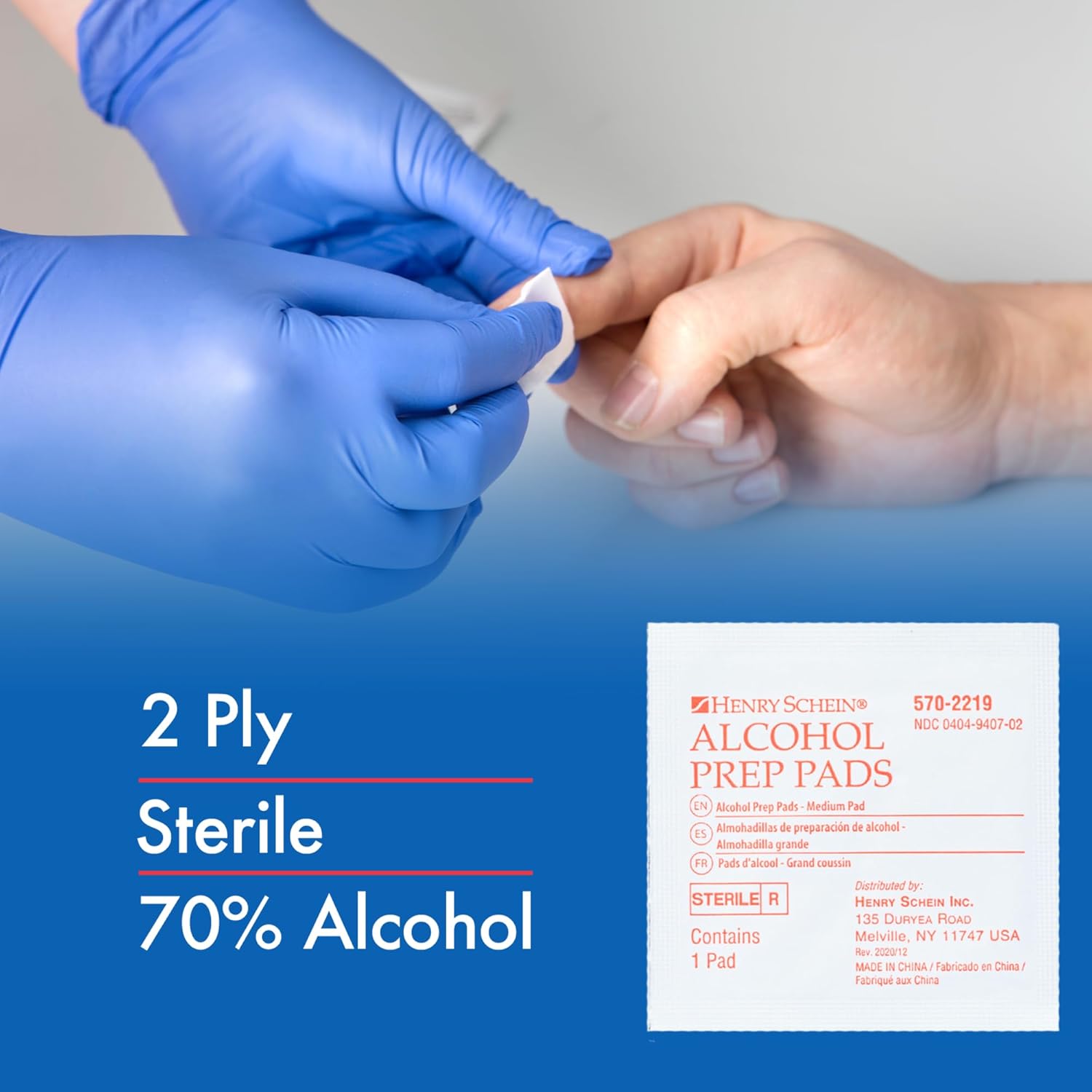 Henry Schein Alcohol Prep Pads - Medium, 2-ply, Sterile