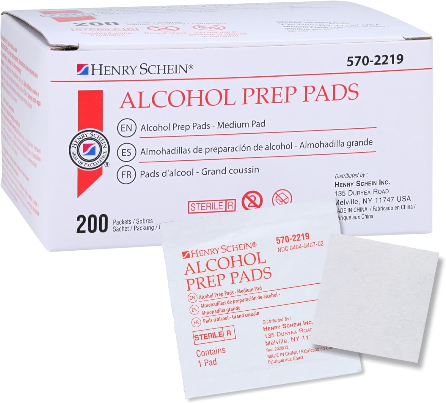 Henry Schein Alcohol Prep Pads - Medium, 2-ply, Sterile