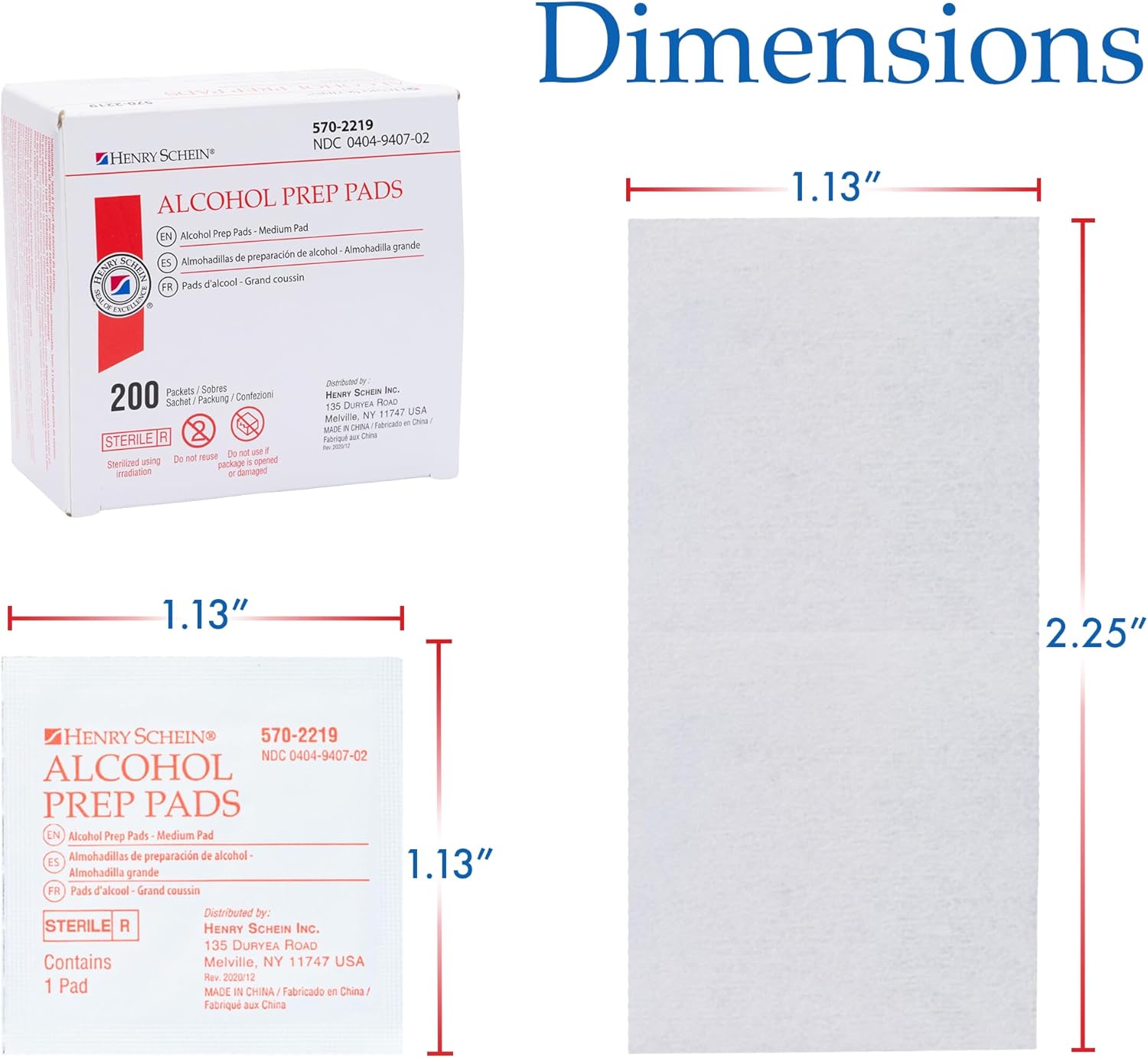 Henry Schein Alcohol Prep Pads - Medium, 2-ply, Sterile