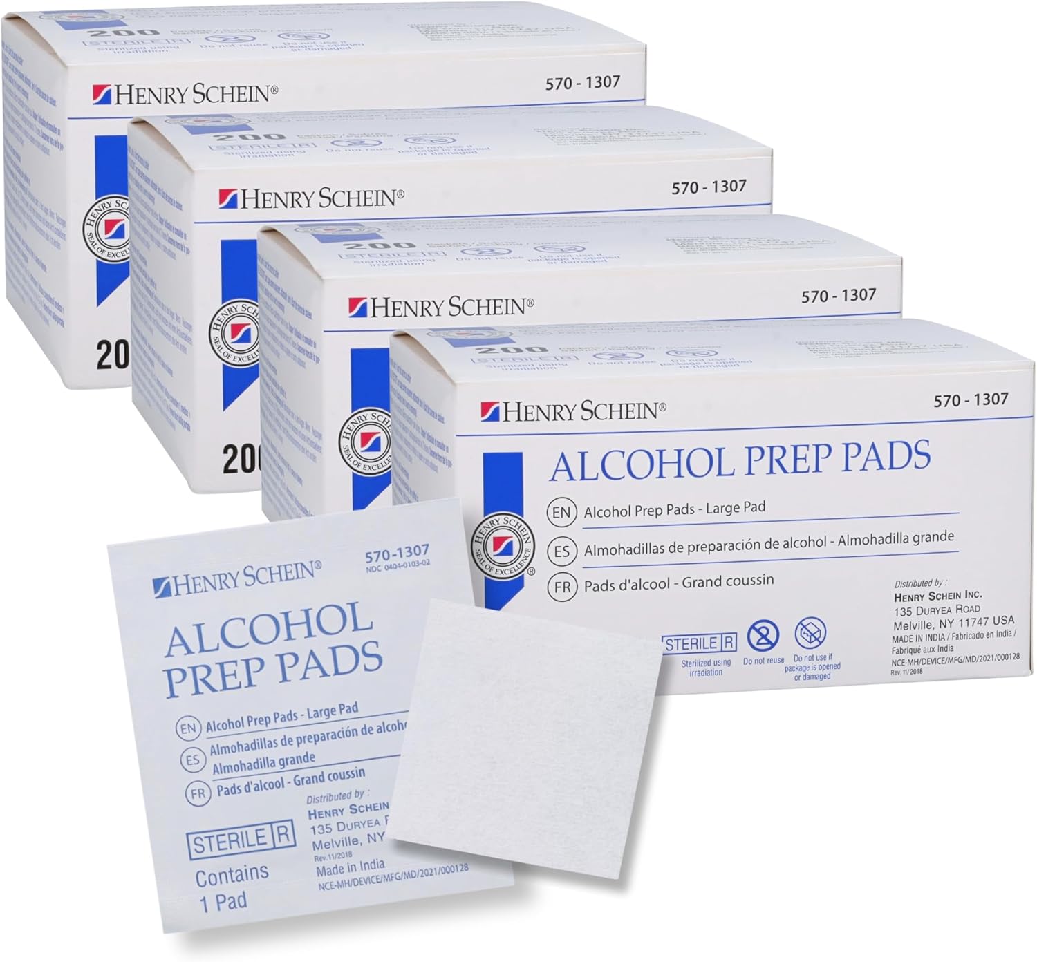 Henry Schein Alcohol Prep Pads - Large, 2-ply, Sterile