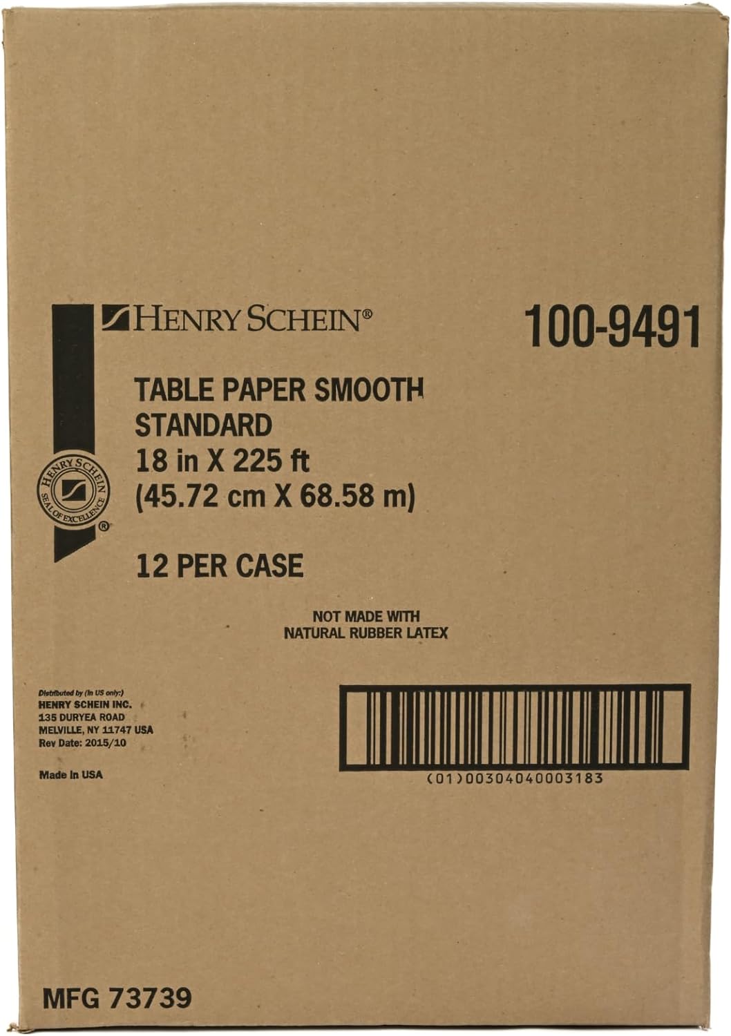 Henry Schein Exam Table Paper Smooth White, Disposable, Latex Free, Light Weight for Patient Protection
