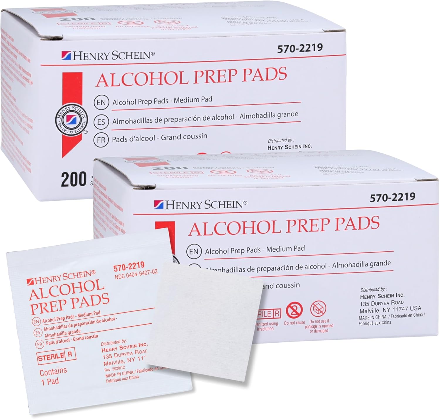 Henry Schein Alcohol Prep Pads - Medium, 2-ply, Sterile