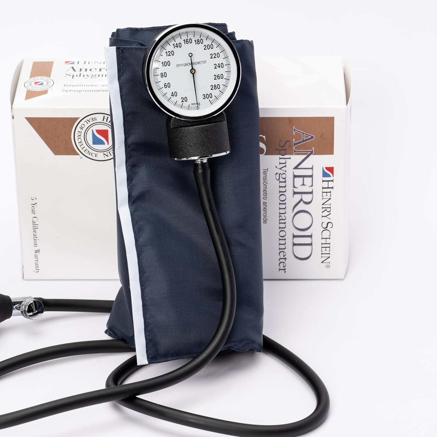 Essentials Economy Aneroid Sphygmomanometer- Child, Navy, Latex, Reusable- Comes with Leatherette Carry Case