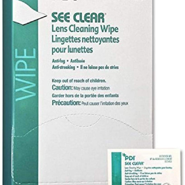 PDI 19831 See Clear Eye Glass Cleaning Wipes, White, 1 Unit (Pack of 1
