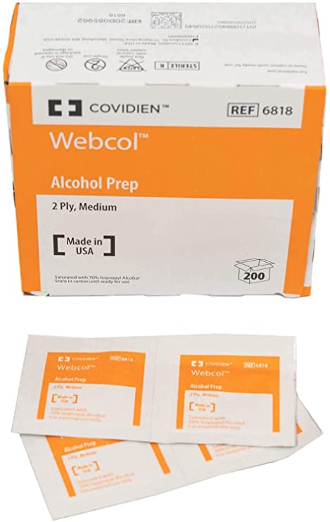 COVIDIEN Webcol Alcohol Prep, Sterile, 2-ply